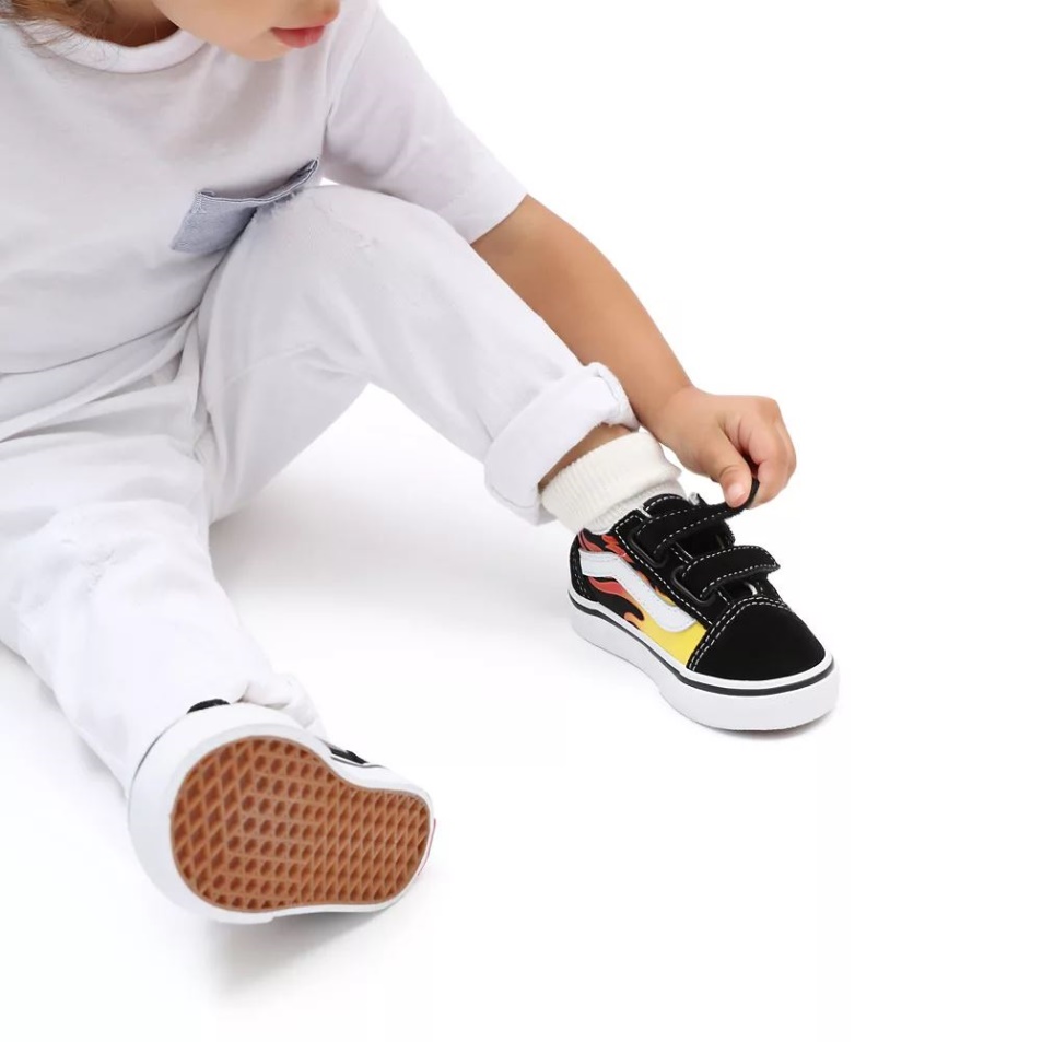 Furgonok Toddler Flame Old Skool V Cipő (1-4 év) Fekete