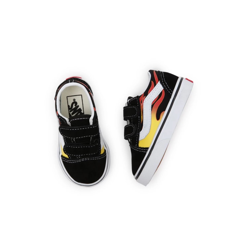 Furgonok Toddler Flame Old Skool V Cipő (1-4 év) Fekete
