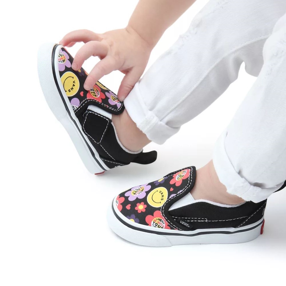 Kisteherautók Toddler Slip-on V Cipő (1-4 év) Fekete