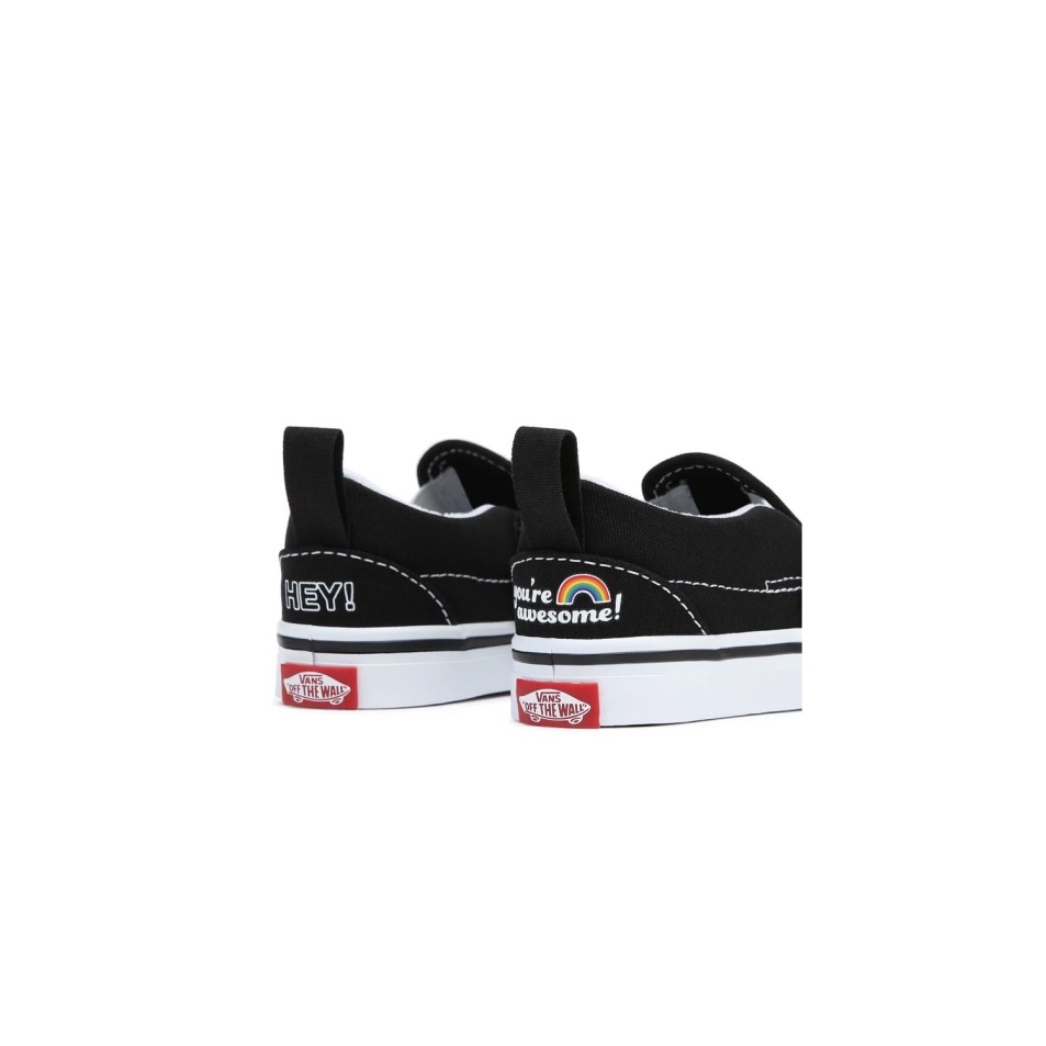Kisteherautók Toddler Slip-on V Cipő (1-4 év) Fekete