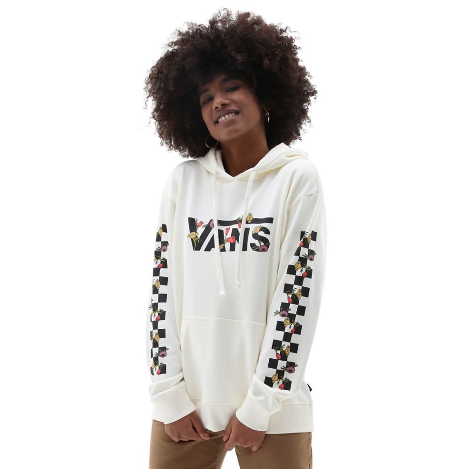 Vans Wyld Tangle Poppy Bff Hosszú Ujjú Kapucnis Kapucnis Fehér