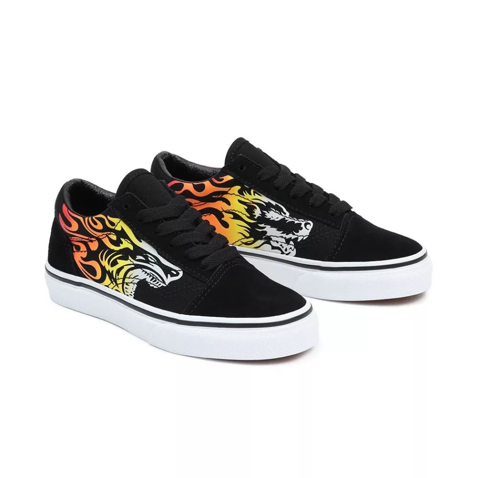Vans Ifjúsági Old Skool Cipő (8-14 év) Fekete