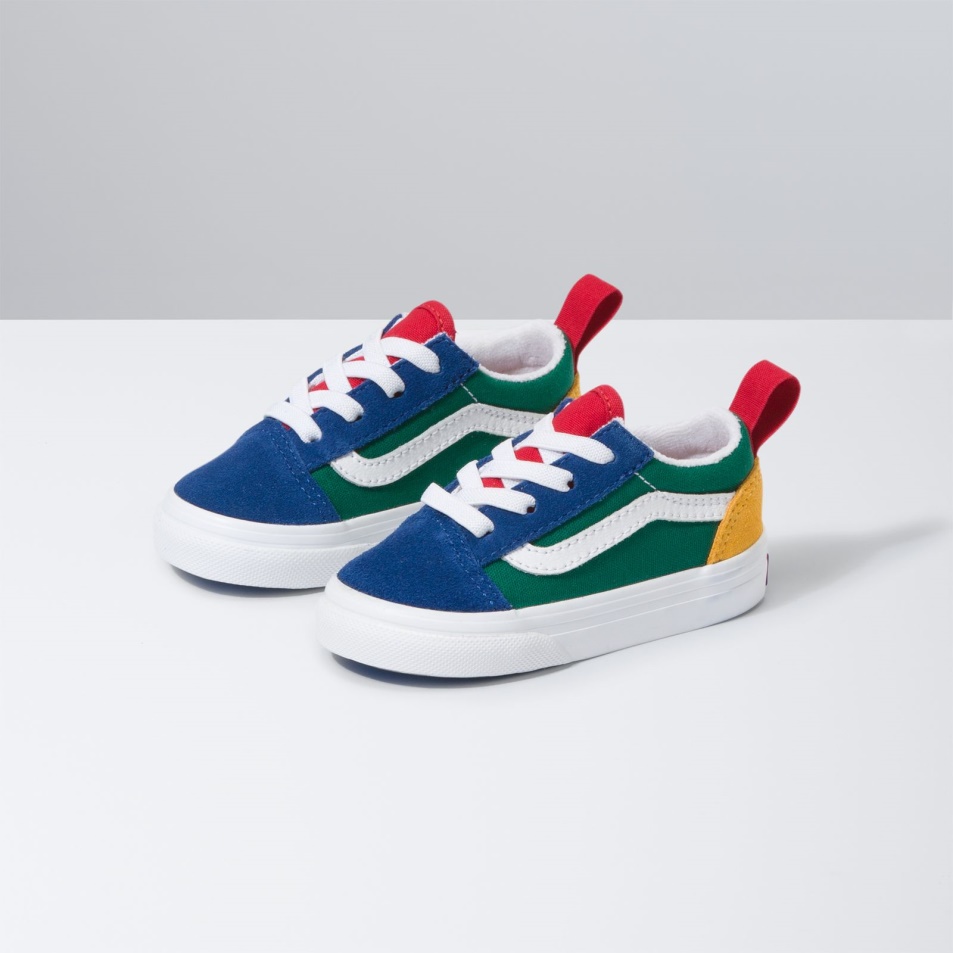 Toddler Furgonok Yacht Club Old Skool Rugalmas Csipke Kék-zöld-sárga