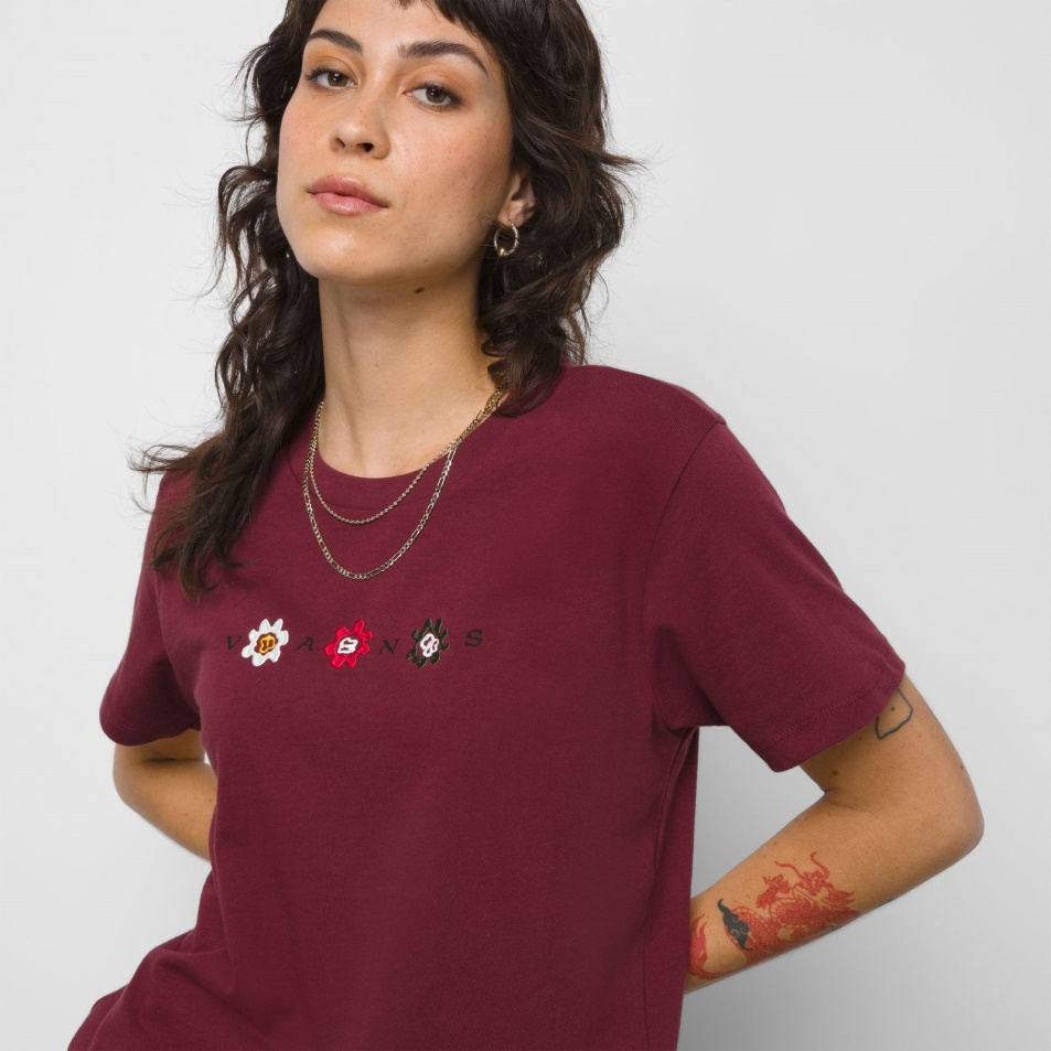 Vans Anaheim Virágos Bff Tee Tawny Port