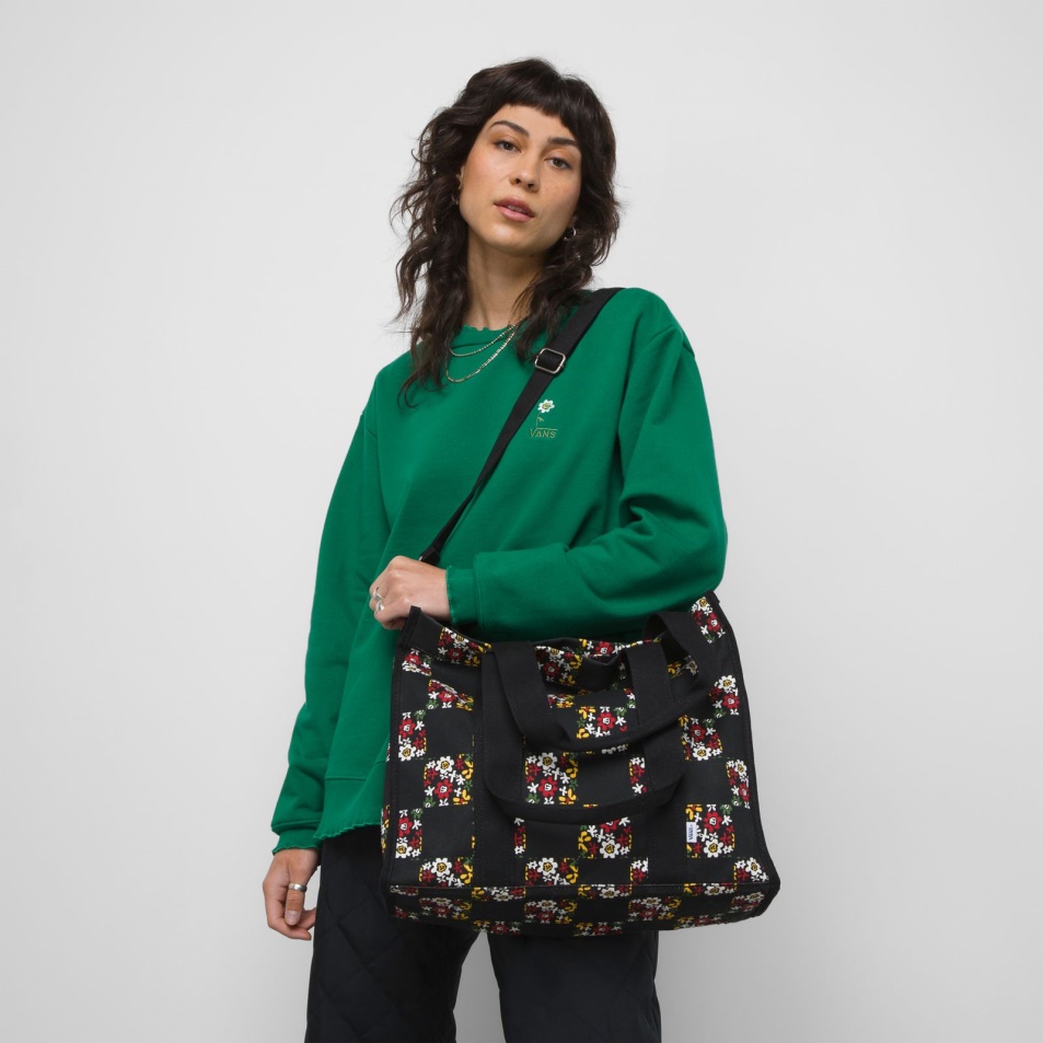 Vans Anaheim Virágos Crossbody Táska Fekete
