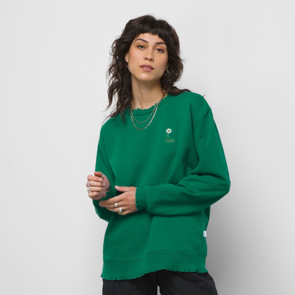 Vans Anaheim Virágos Nehézsúlyú Francia Frottír Bff Crew Zöld Kabát