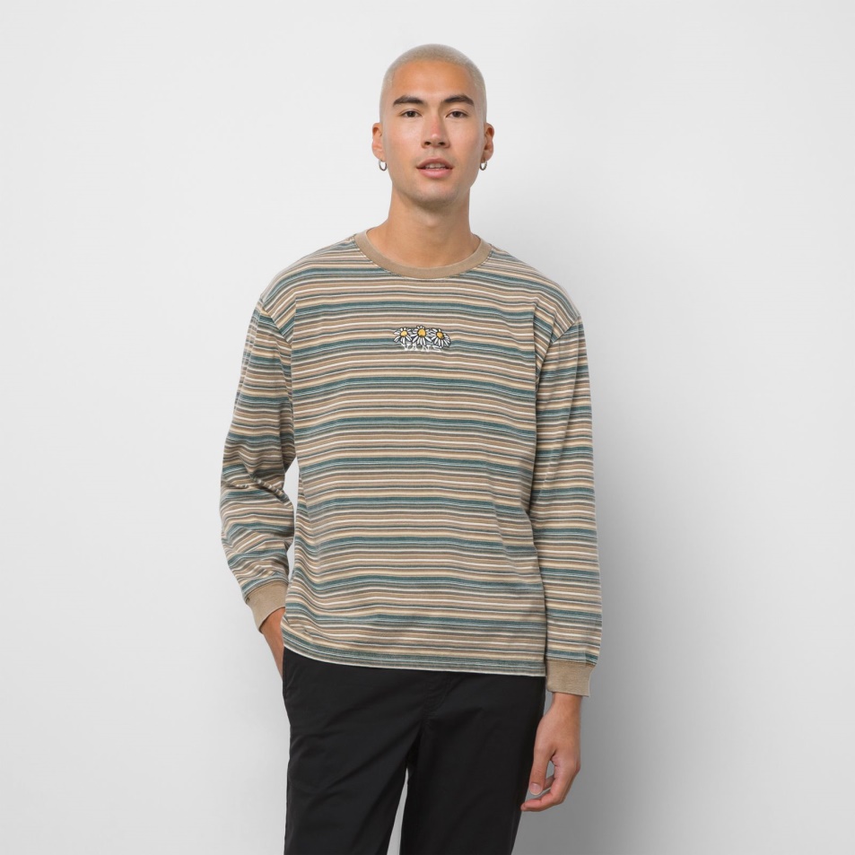 Furgonok Bailey Vintage Microstripe Hosszú Ujjú Kötött Ing Kosz-botanikus Kert