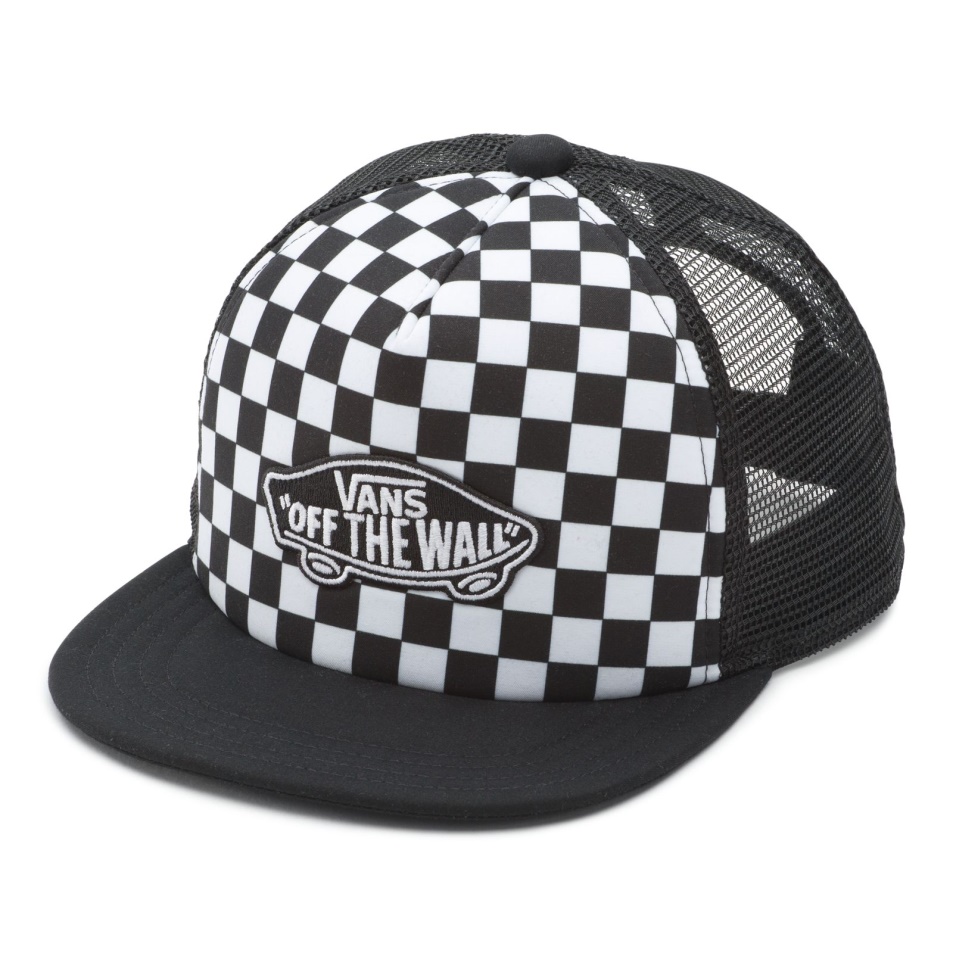 Furgonok Fiúk Klasszikus Patch Trucker Plus Kalap Fekete-fehér Sakktábla