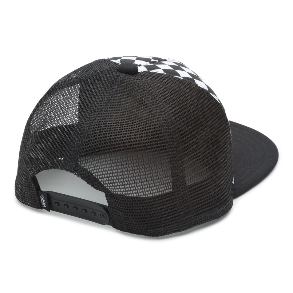 Furgonok Fiúk Klasszikus Patch Trucker Plus Kalap Fekete-fehér Sakktábla