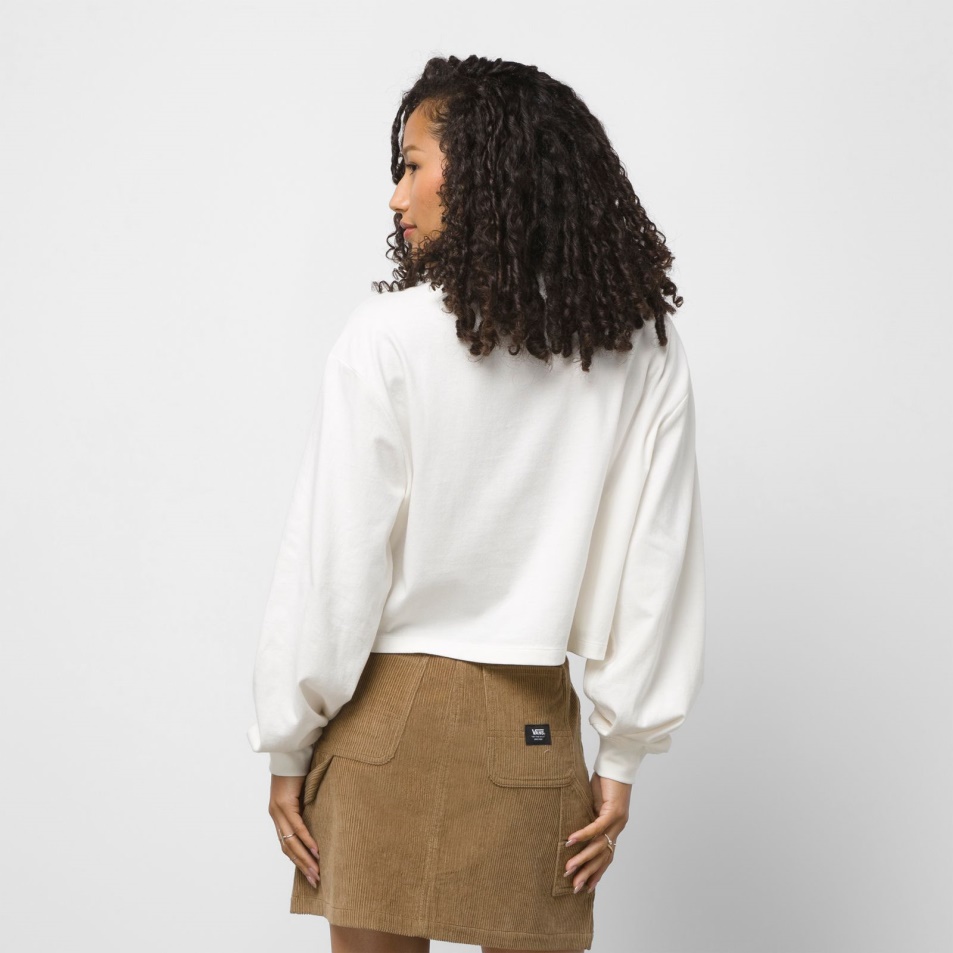 Furgonok Sorja Nyakú Hosszú Ujjú Crop Top Mályvacukor