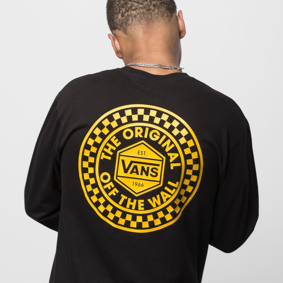 Vans Circle Checker Hosszú Ujjú Póló Fekete
