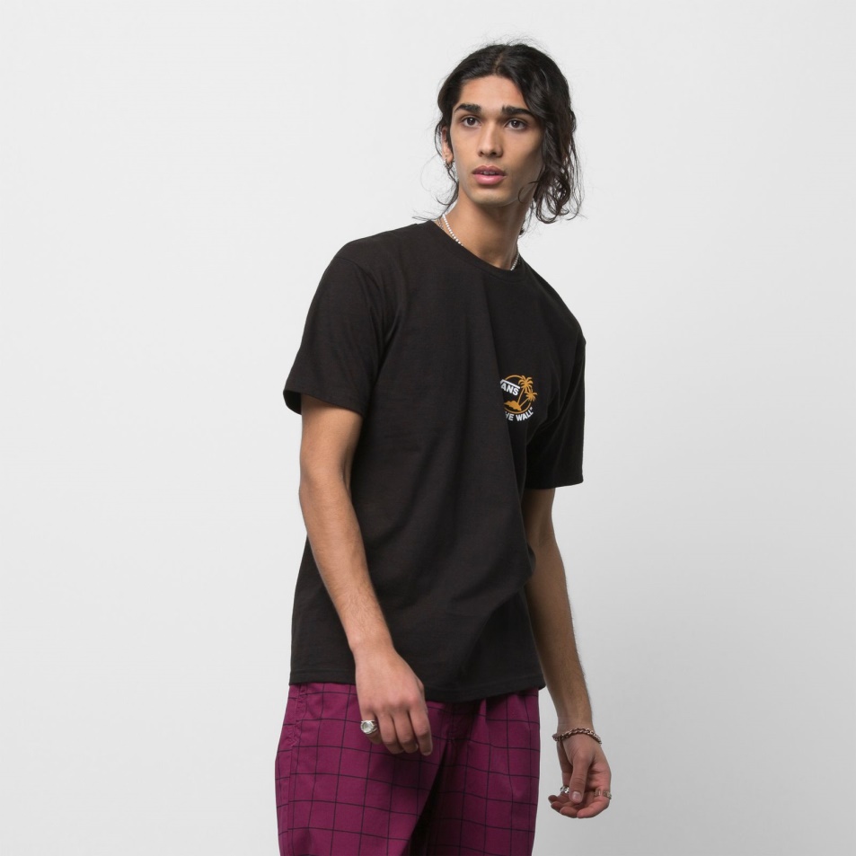 Vans Classic Mini Dual Palm Póló Fekete-aranysárga