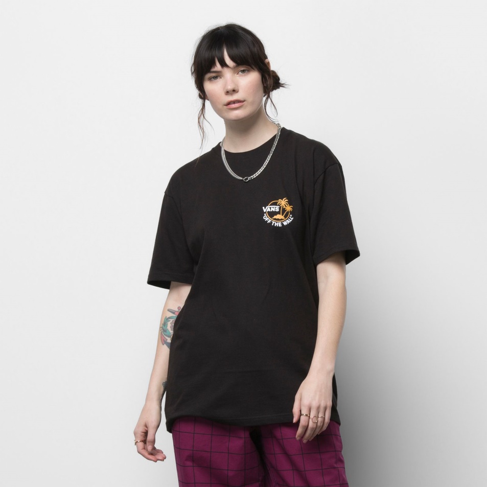 Vans Classic Mini Dual Palm Póló Fekete-aranysárga