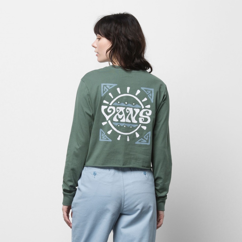 Vans Colima Hosszú Ujjú Bff Crop Póló Kacsa Zöld