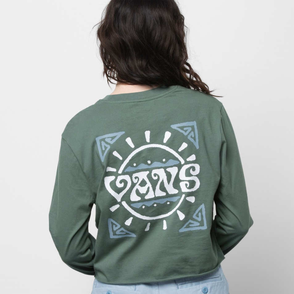 Vans Colima Hosszú Ujjú Bff Crop Póló Kacsa Zöld