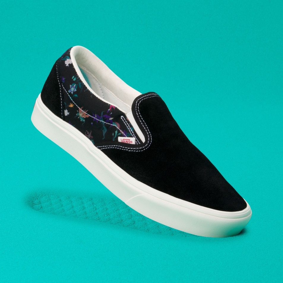 Furgonok Comfycush Slip-on Fatális Virágos Fekete