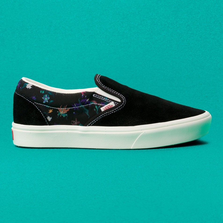 Furgonok Comfycush Slip-on Fatális Virágos Fekete
