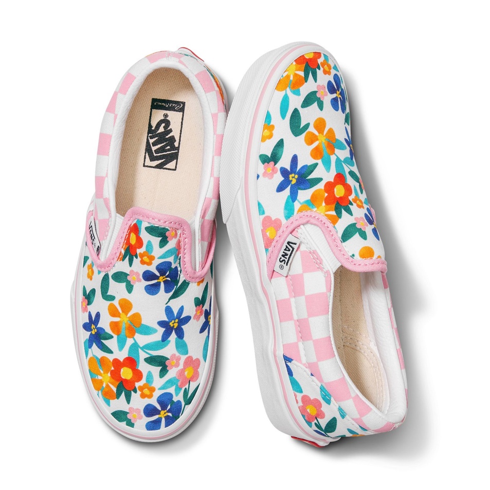 Furgonok Vámos Gyerekek Festett Virágos Slip-on