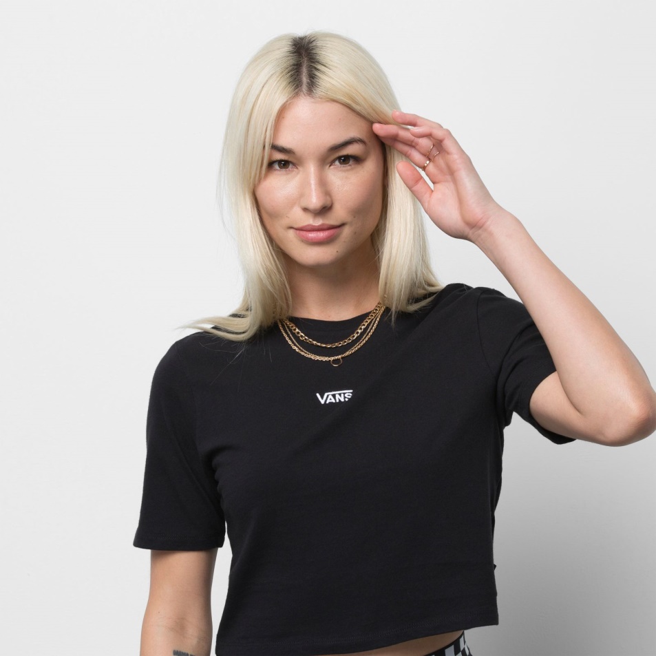 Vans Flying V Crop Crew Sport Póló Fekete