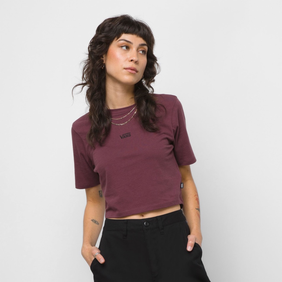 Vans Flying V Crop Crew Sport Póló Catawba Grape