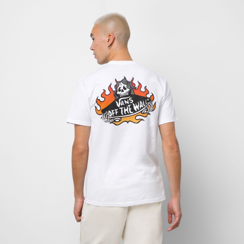 Vans Fuego Csontváz Logós Póló Fehér