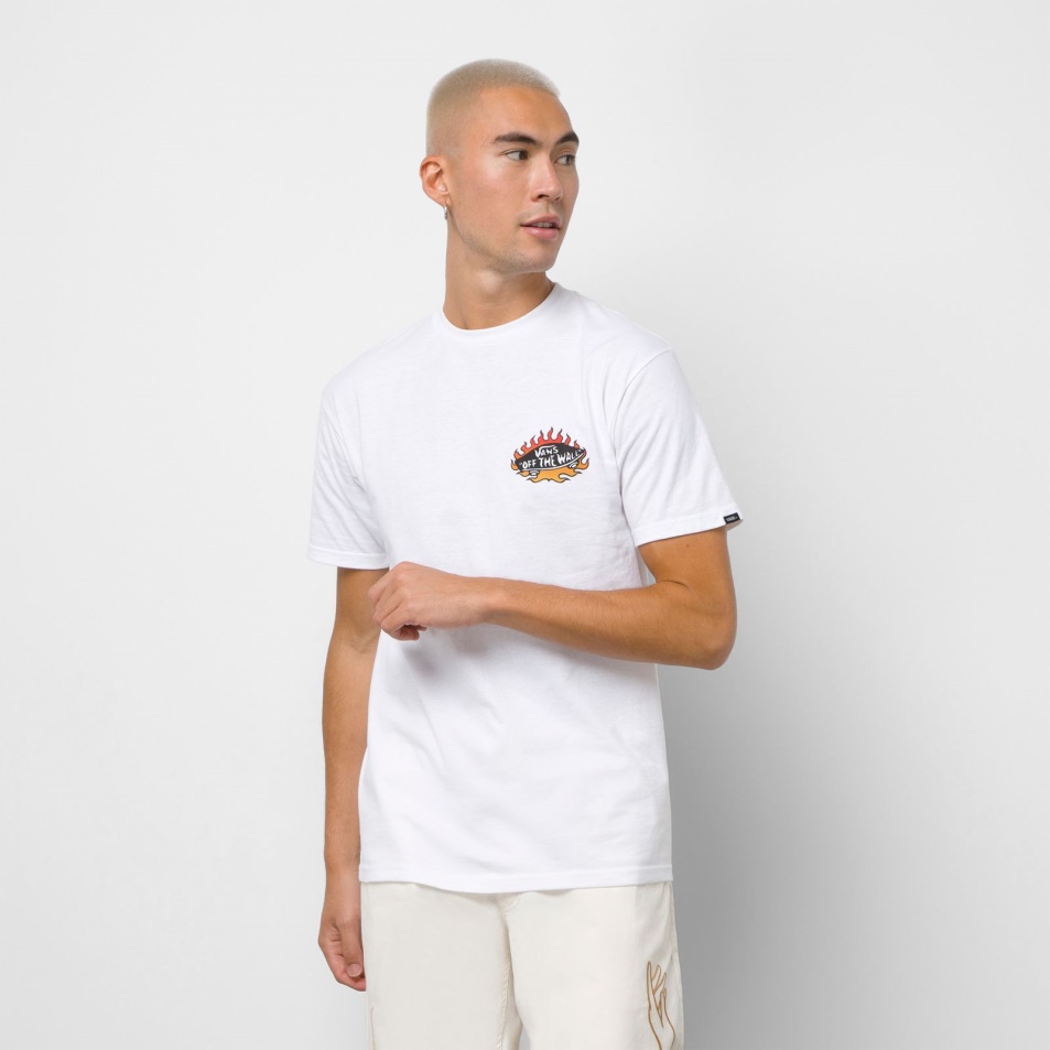 Vans Fuego Csontváz Logós Póló Fehér