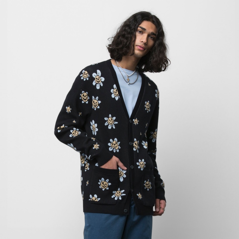 Vans Hilltop Kardigán Pulóver Fekete