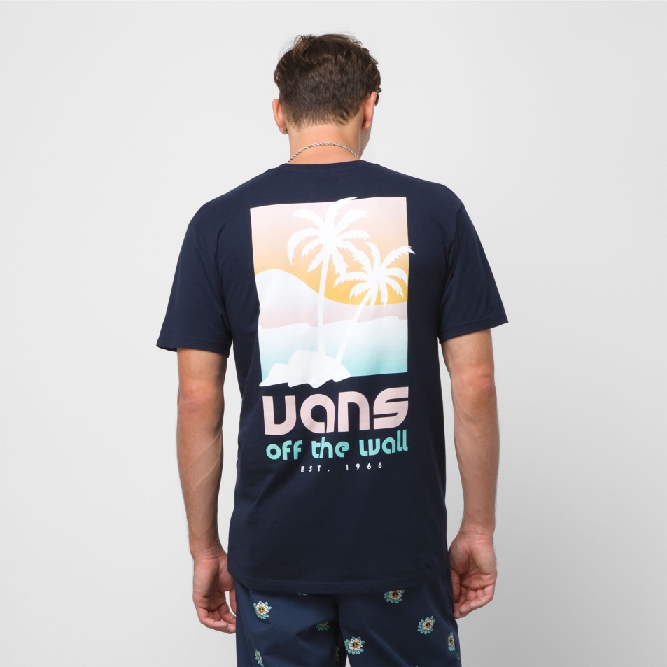 Vans Island Dual Palm Póló Sötétkék