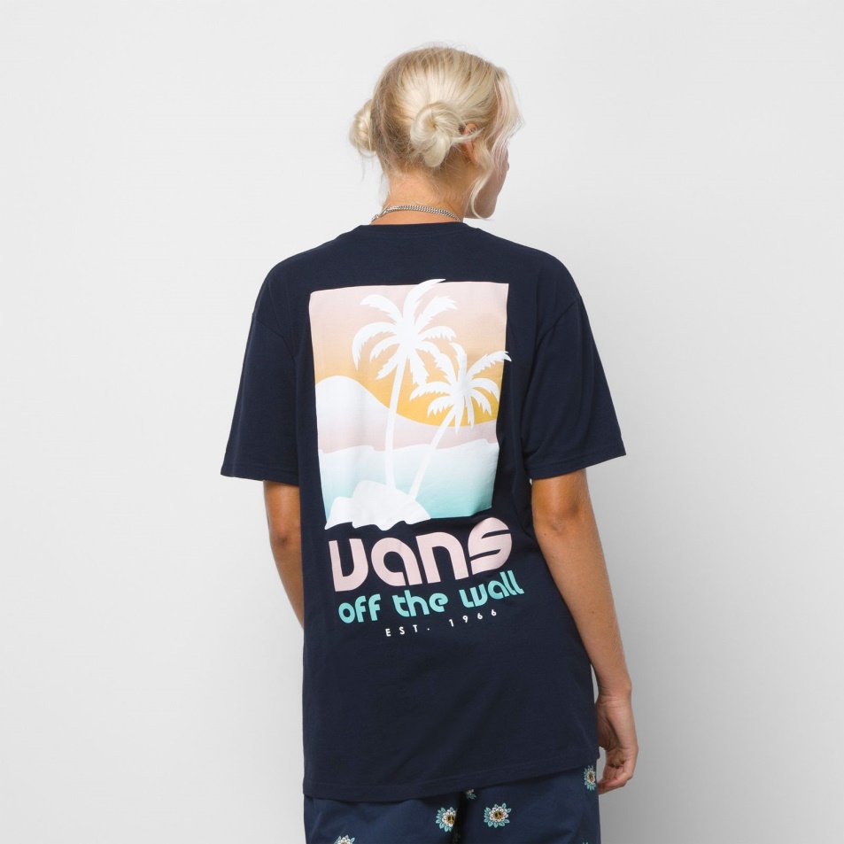 Vans Island Dual Palm Póló Sötétkék