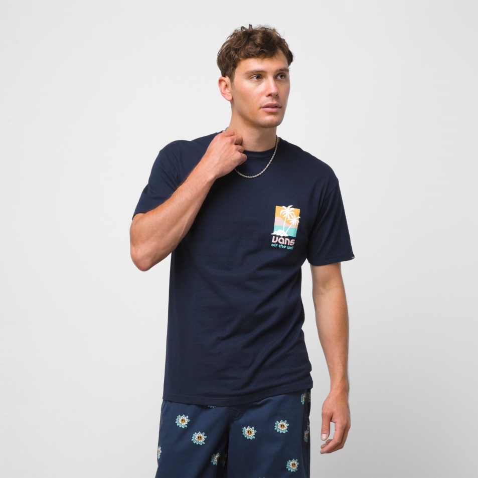 Vans Island Dual Palm Póló Sötétkék