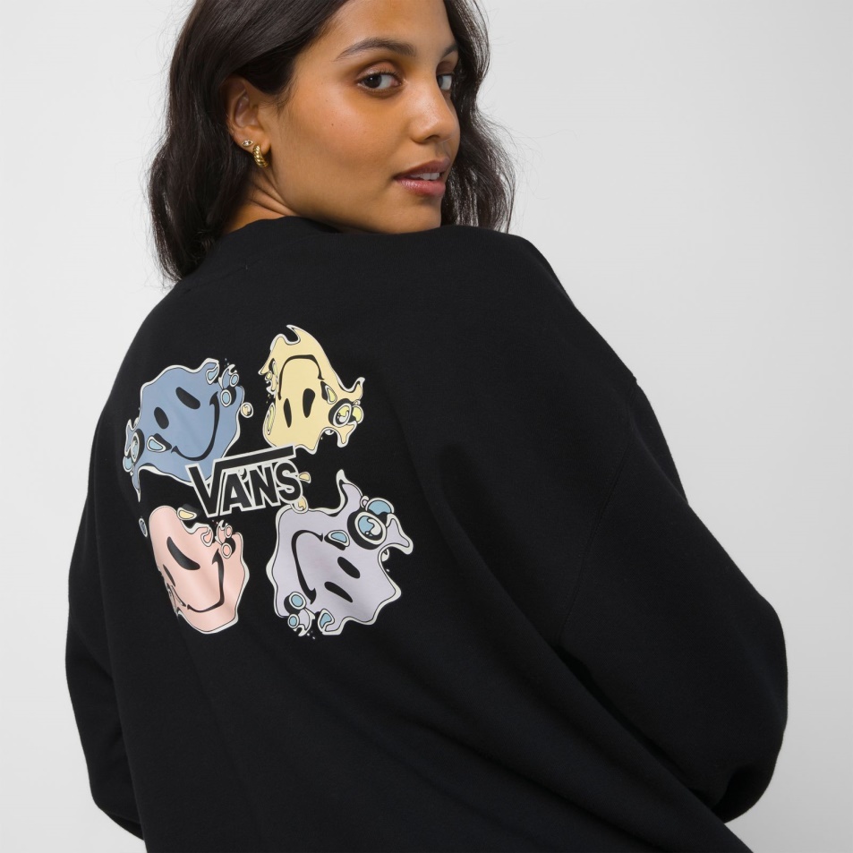 Furgonok Jubileumi Slouchy Pulóver Crew Fekete
