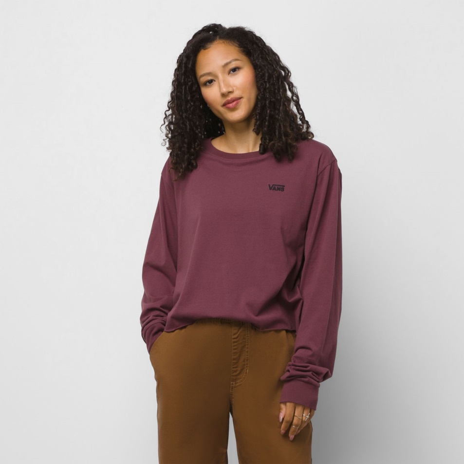 Vans Junior Long Sleeve Crop Bff Tee Catawba Grape