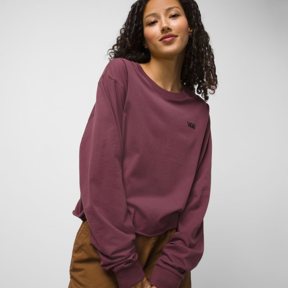 Vans Junior Long Sleeve Crop Bff Tee Catawba Grape
