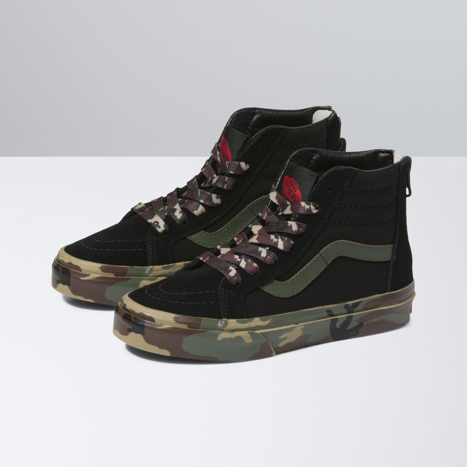 Kisteherautó Gyerek Terepszínű Oldalfal Sk8-hi Zip Fekete