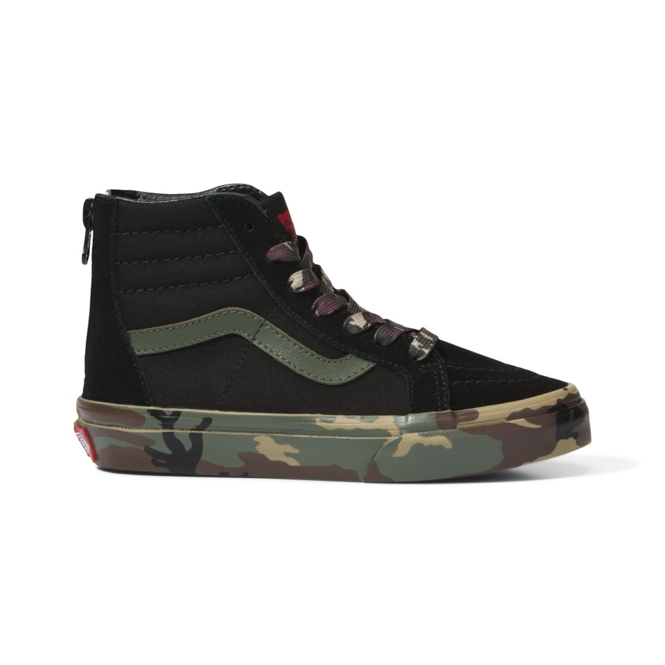 Kisteherautó Gyerek Terepszínű Oldalfal Sk8-hi Zip Fekete