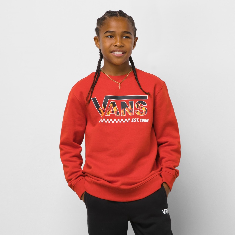 Vans Kids Digi Flame Pulóver Crew Molten Lava