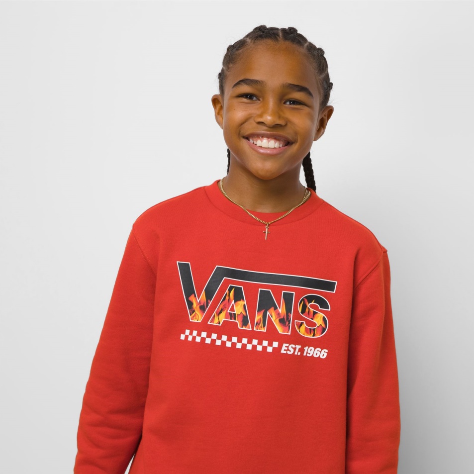 Vans Kids Digi Flame Pulóver Crew Molten Lava