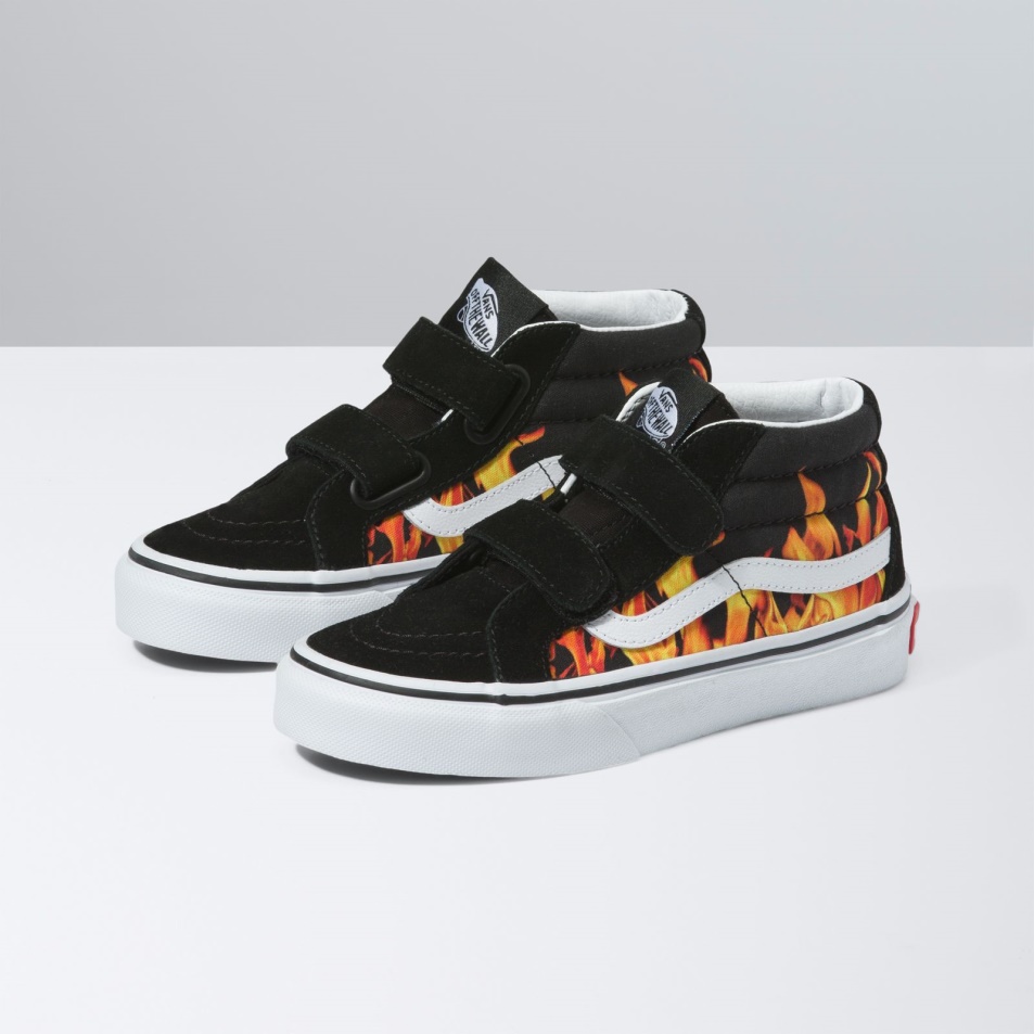 Vans Kids Digi Flame Sk8-mid Reissue V Fekete