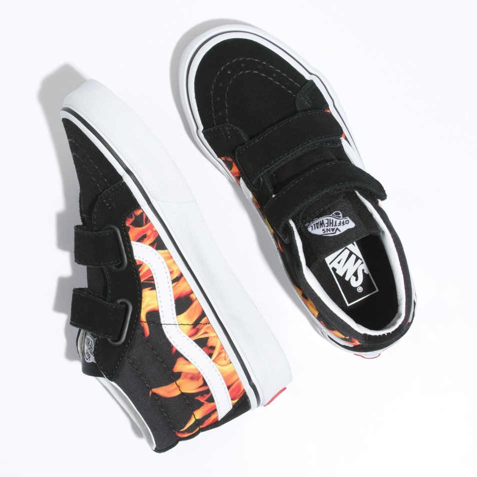 Vans Kids Digi Flame Sk8-mid Reissue V Fekete