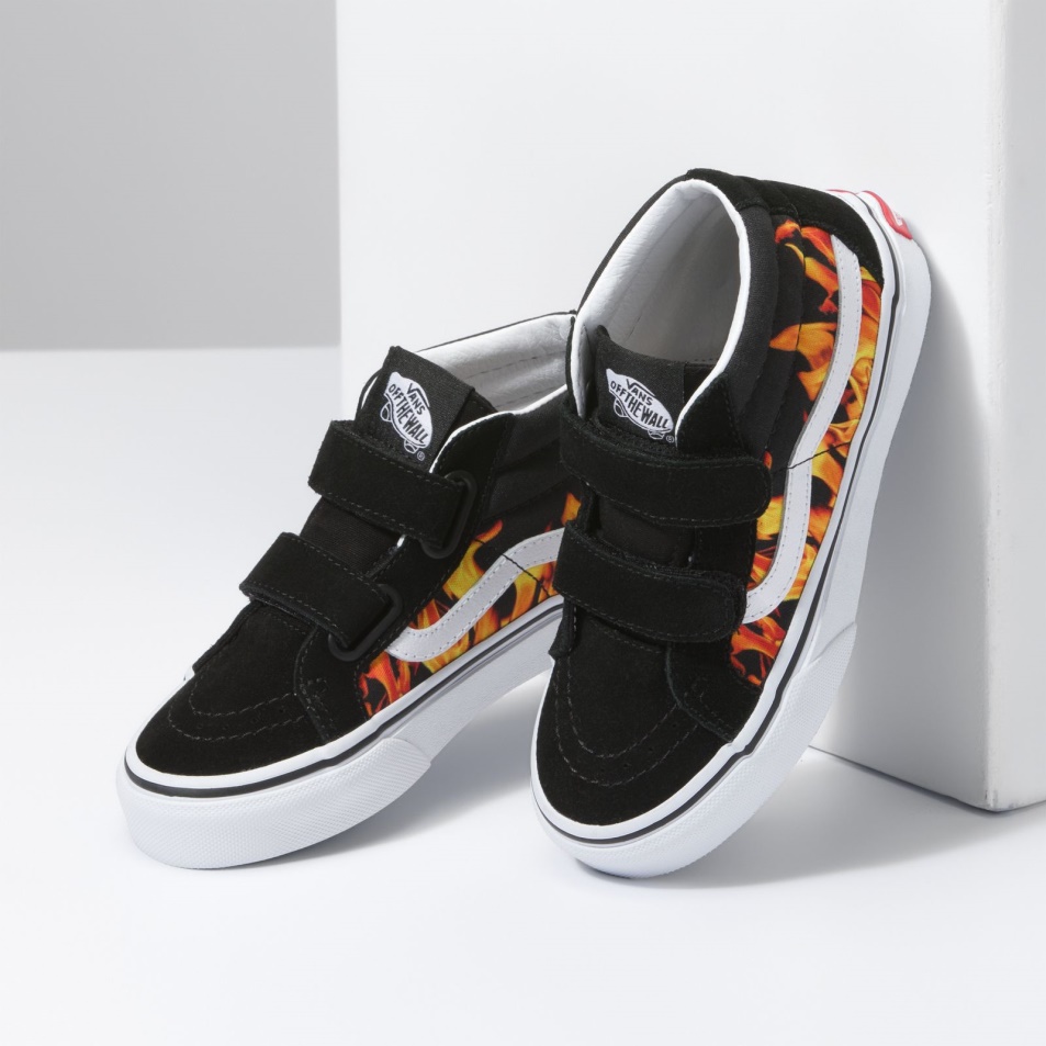 Vans Kids Digi Flame Sk8-mid Reissue V Fekete