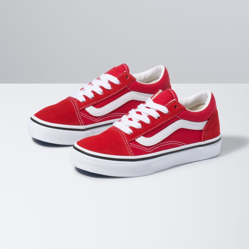 Vans Kids Old Skool Racing Piros-true White