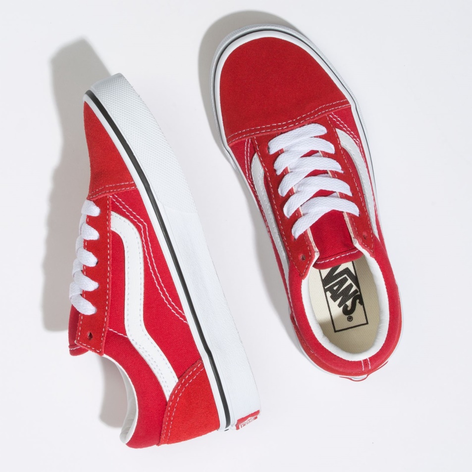 Vans Kids Old Skool Racing Piros-true White
