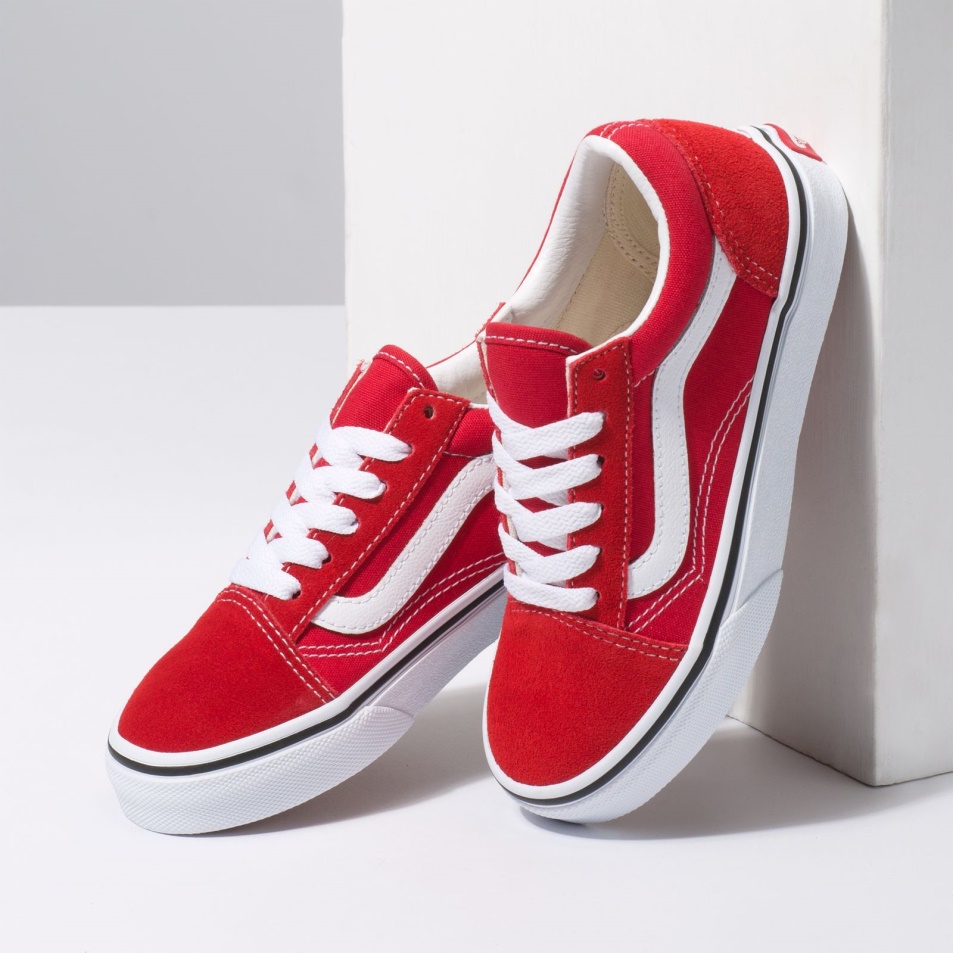 Vans Kids Old Skool Racing Piros-true White