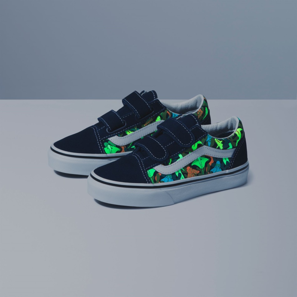 Vans Kids Old Skool V Glow Cápák Ruha Blues