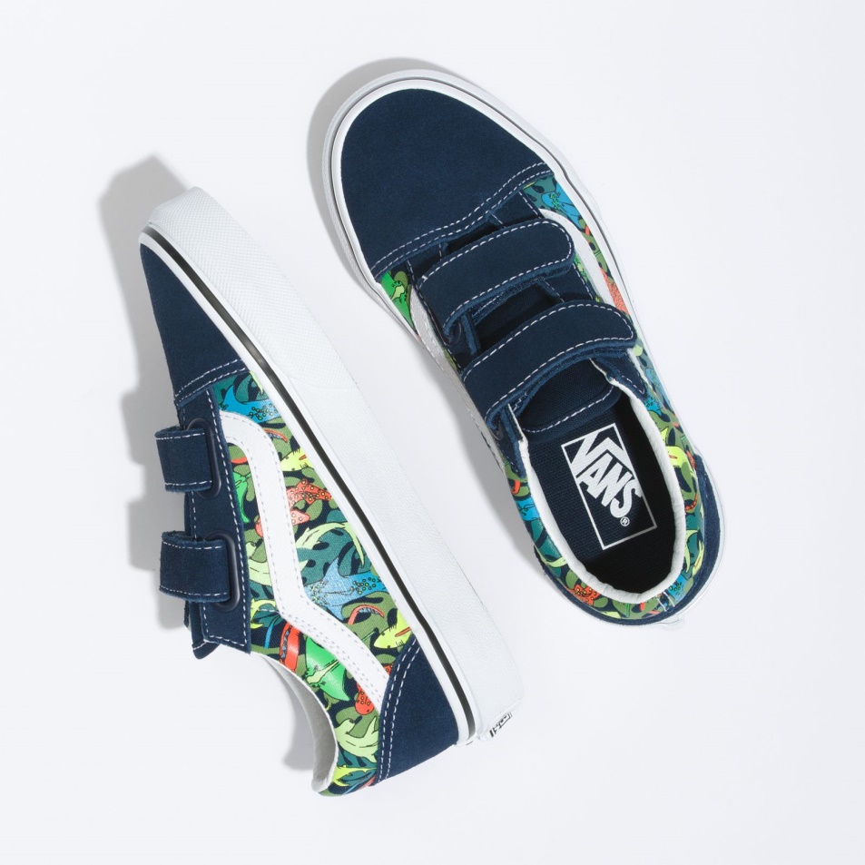 Vans Kids Old Skool V Glow Cápák Ruha Blues