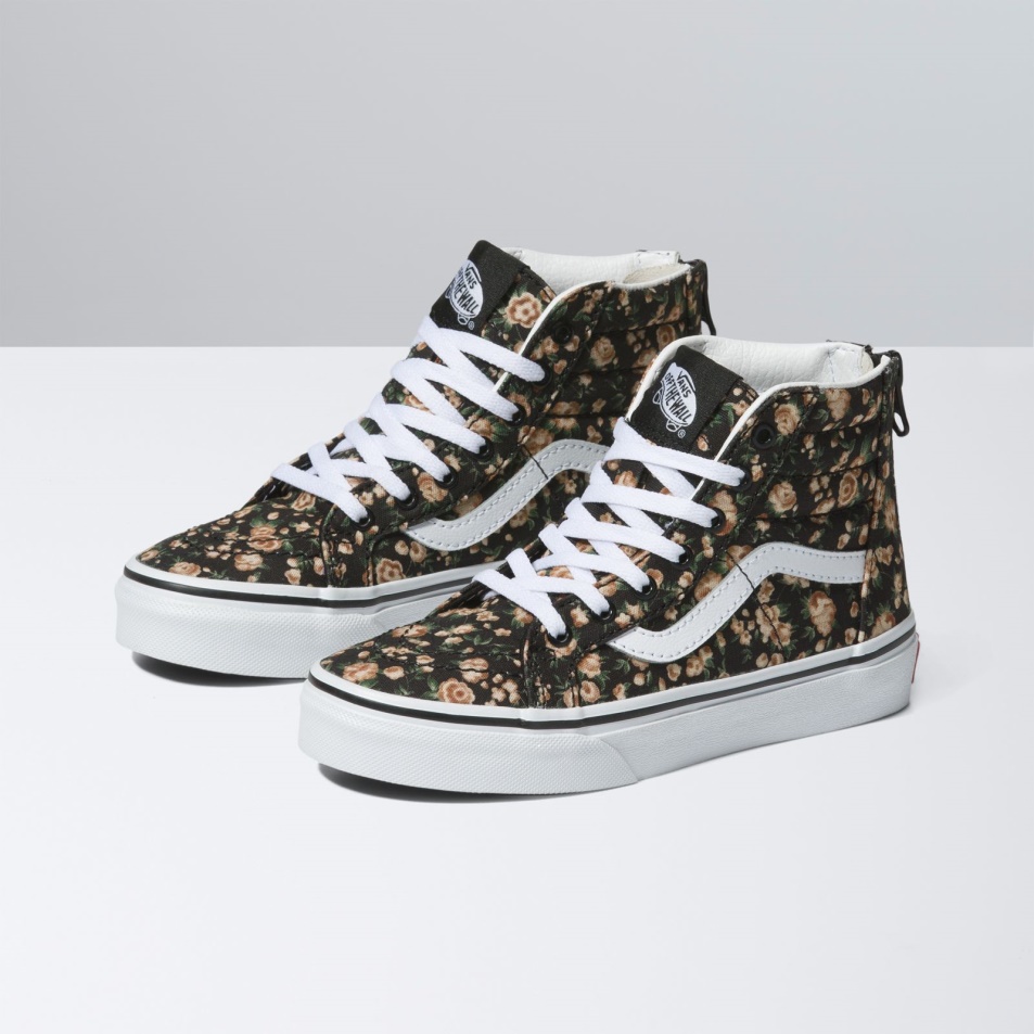Vans Kids Rose Dreams Sk8-hi Zip Black-white
