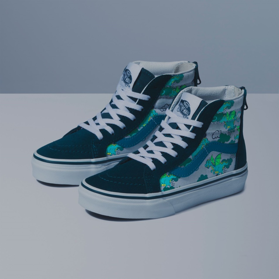 Vans Kids Sk8-hi Zip Mythical Glow Mély Kékeszöld