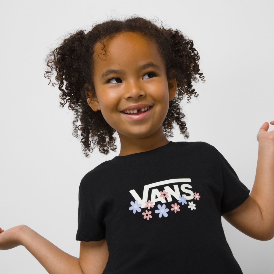 Vans Little Kids Virágzóna Póló Fekete