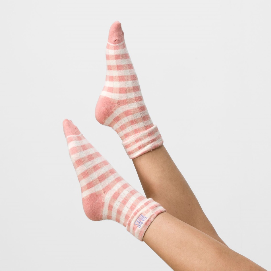 Furgonok Keverve Gingham Check Zokni Mérete 6,5-10 Rozetta