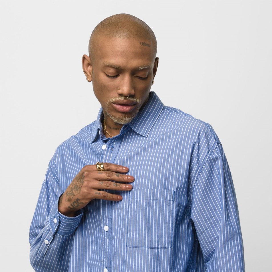 Vans Oakland Poplin Gombos Ing Igazi Kék-fehér